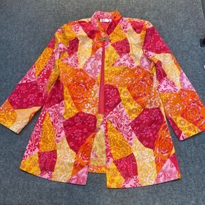 Vintage BFA Classics Womens 16 Patchwork Vibrant Kimono Style Jacket